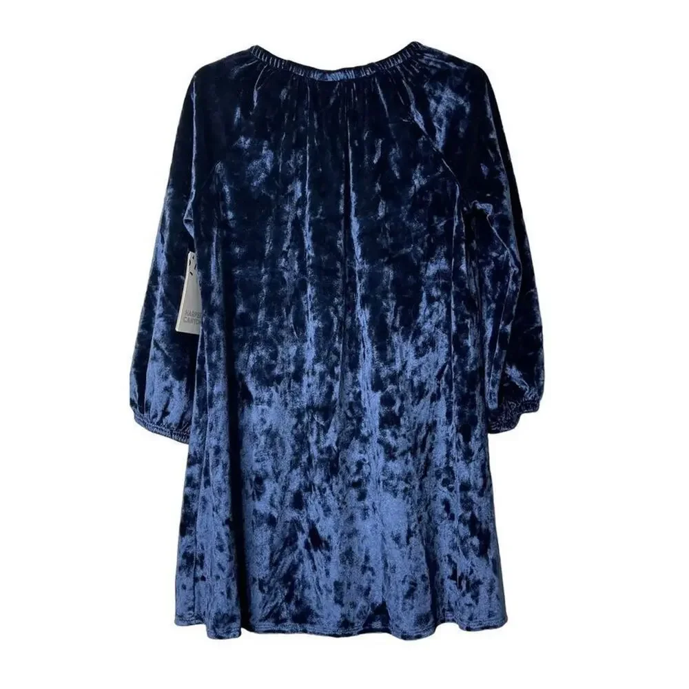Harper Canyon Girls Navy Peacoat Velvet Dress Size 3 New‎